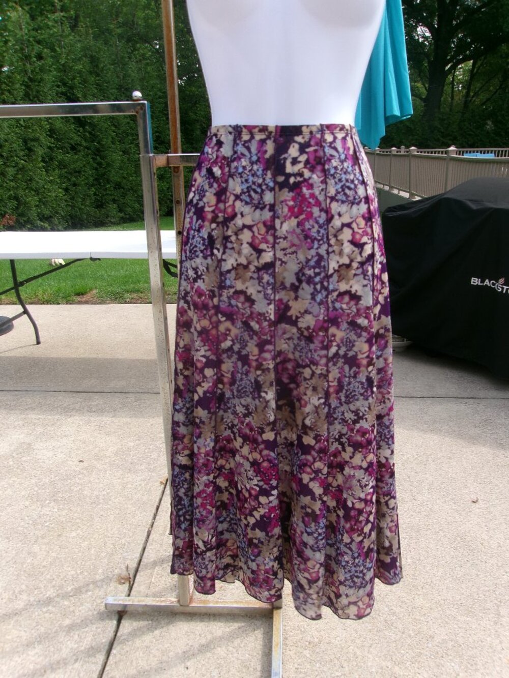 COLDWATER CREEK PURPLE PRINT SKIRT M 10-12